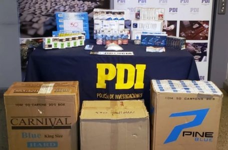 PDI incauta clorhidrato de cocaína y cigarrillos de contrabando en talca