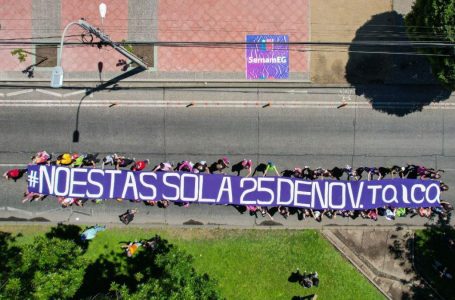 #NoEstásSola: con lienzo gigante autoridades conmemoraron el Mes contra la Violencia